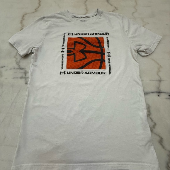Under Armour Kids' Orange and White Short Sleeve Tees - Picture 4 of 13